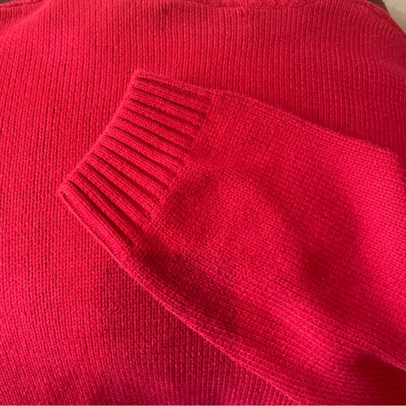 CHAPS Ski Sweater with Snowflake, Large, Beautiful Christmas Red and Whi… - Picture 4 of 7